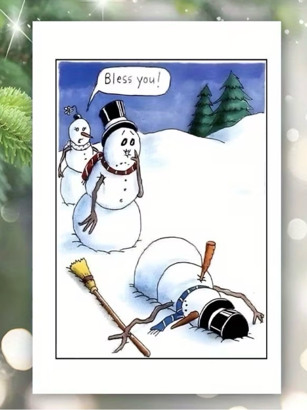 Funny Holiday Snowman Greeting Card